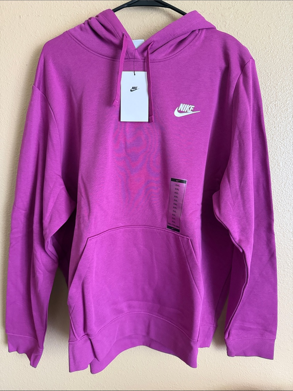 Nike Sportswear Club Fleece Women's Pullover Hoodie (Hot Fuchsia/White) Size XXL